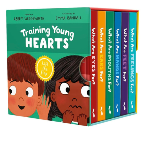 Training Young Hearts Board Books Boxed Set: 6 Lift-the-Flap Board Books & Guide for Grown-Ups (Christian Books for Babies, Toddlers, Preschoolers & ... For? Mouths, Feet, Ears, Eyes, Feelings)