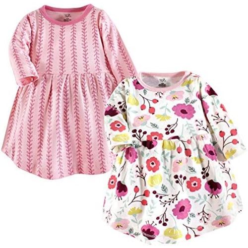 Touched by Nature Girls' One Size Organic Cotton Short Long-Sleeve Dresses