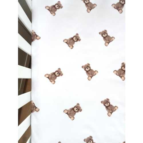 Teddy Bear Crib Sheet Pure Cotton Poplin Fitted Sheet Mini crib baby Sheets