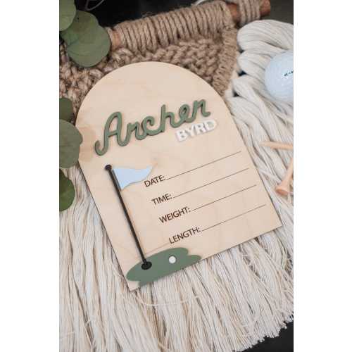 Golf Birth Stat Sign | Custom Babyboy birth announcement | Custom Stat Sign | Golf Name announcement | Baby Shower Gift |Fresh 48 photo prop