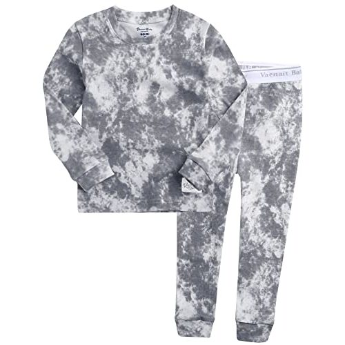 VAENAIT BABY 12M-12Y Toddler Kids Boys Girls 100% Cotton Marbling Tiedye Sung Fit Sleepwear Pajamas 2pcs Pjs Set