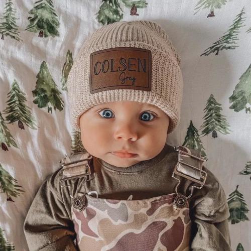 Personalized Infant & Toddler Ribbed Printed Name Beanie