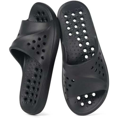 Gaatpot Shower Shoes for Womens Mens Massage Pool Slides with Arch Support Quick Drying Beach Slippers Summer Non Slip Bathroom Indoor Outdoor House Sandals with Drain Holes