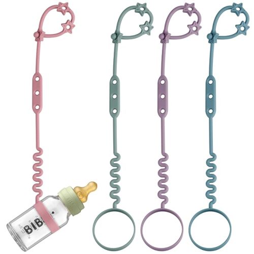 Toy Safety Straps, 3 Pack Silicone Sippy Cup Straps, Sippy Cup Leash for Baby, Keep Bottles and Sippy Cups Close at Hand and Off the Ground or Floor (4PACK, Midnight Blue/Ether/Mauve/Deep Lilac)
