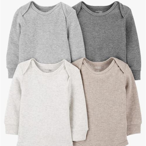 Simple Joys by Carter's Baby 4-pack Soft Thermal Long Sleeve Bodysuits