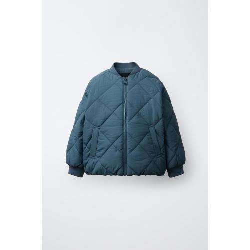 WATER REPELLENT PADDED BOMBER JACKET - Green / Blue | ZARA United States