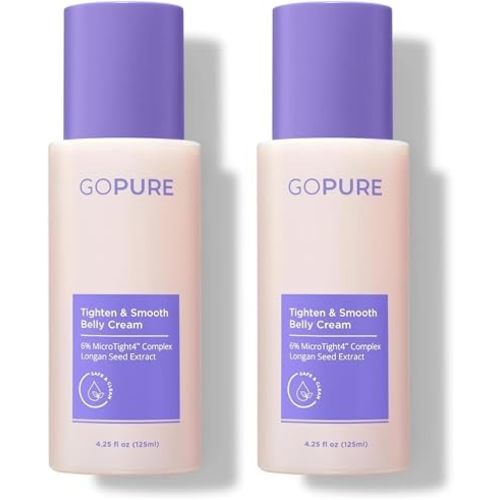 goPure Firming Belly Cream - Body Firming Moisturizer for Visible Cellulite & Stretch Mark Reduction, 4.25oz (Pack of 2)