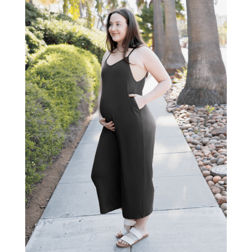 Charlie Maternity & Nursing Romper | Black - Kindred Bravely