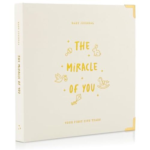 Keepsake Baby Memory Book for Boys and Girls – Timeless First 5 Year Baby Book – Neutral Journal Scrapbook or Photo Album - Record a Milestone for Every Event from Birth to Age 5