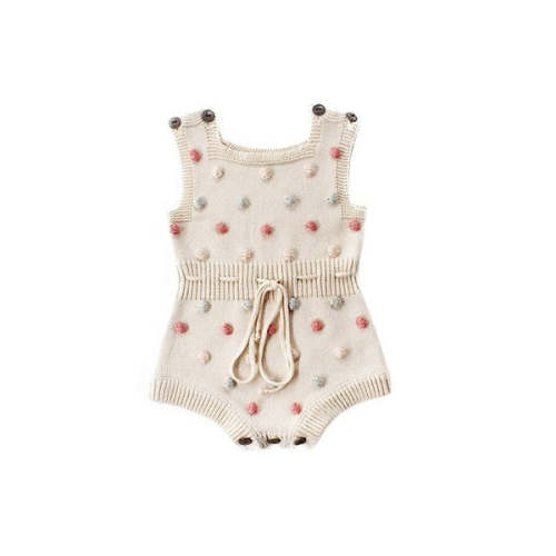 Colorful Dot Knit Romper