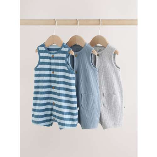 Blue Vest Jersey Baby Romper
