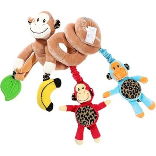 Hanging Monkey Plush Toys for Car Seat, Crib, Mobile