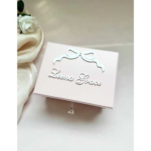 Musical Jewelry Box for Baby Girl First Christmas Gift Grandbaby Jewelry Storage Box Musical Ballerina Custom Name (Kaia Syren) on Keepsake Jewelry Box