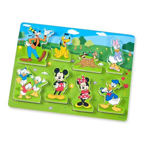 Melissa & Doug Disney Mickey Mouse Wooden Chunky Puzzle – 8-Piece Disney Character Puzzle for Toddlers and Kids Ages 2+