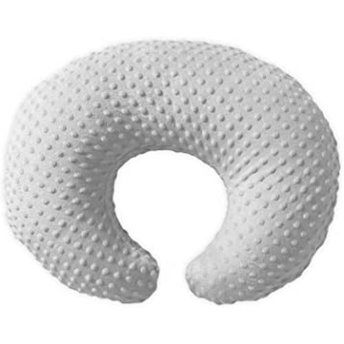 Nursing Pillow, Bottle and Breastfeeding Pillows, Nursing Essentials Baby Feeding Pillow with Removable Cotton Blend Cover, Machine Washable Baby Donut Pillow (Minky Dot-Grey)