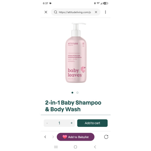 Baby Shampoo & Body Wash 2-in-1 - Clean Ingredients I ATTITUDE