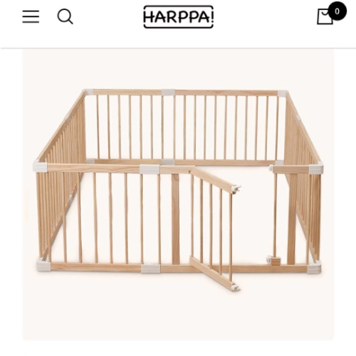 HARPPA Baby Gate Playpen, DIY Foldable Wooden Play Gate, Non-Toxic Foldable Wooden Play Yard for Babies & Toddlers, Adjustable DIY Baby Fence, Large & Small Safe Play Area, Easy-Assembly Natural Finish Indoor Playpen, DIY Playpen Foldable Wooden Playpen,