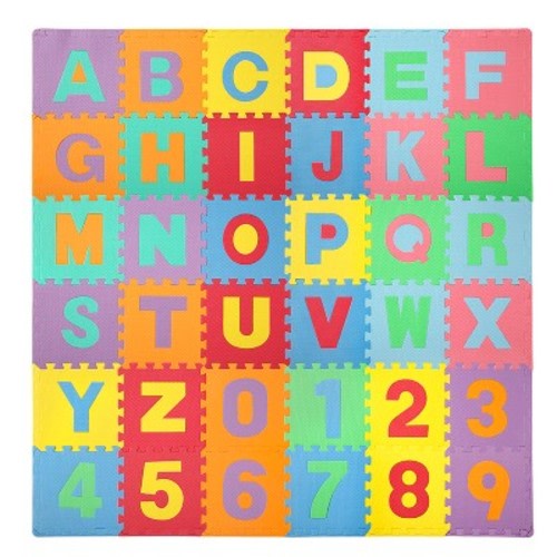 Easy Playhouse Soft Foam Floor Puzzle Tiles for Kids - 36 EVA Tiles