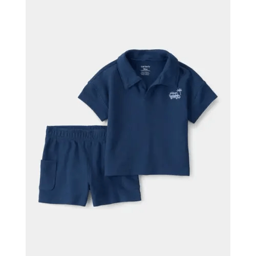Baby Boy 2-Piece Car Top & Short Set - Blue | Carter's