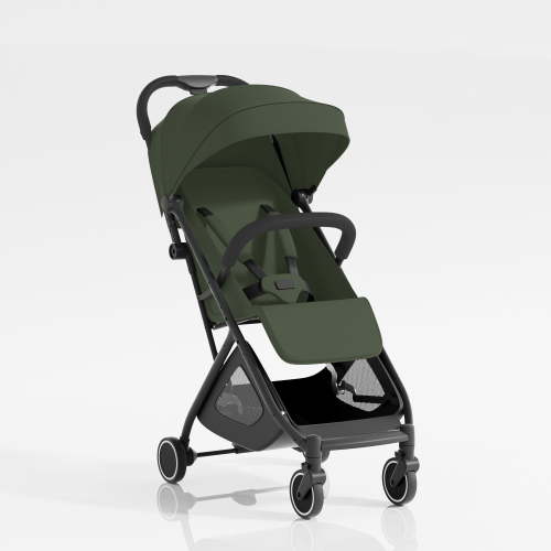 Parent's Choice Quick Fold Baby Stroller with Full-reclining Backrest, Compact and Lightweight Design for travel convenience, Olive Green