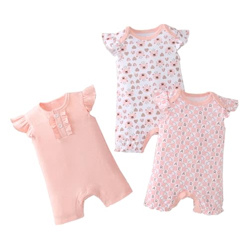 YOURDIARY Baby Boy Rompers Short Sleeve Cotton Toddler Rompers Graphic Print Baby Clothes One-Piece Outfit