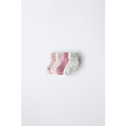 FOUR-PACK OF COLOR SOCKS - Light pink
