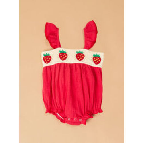 Sadie Strawberry Bubble - Size 12-18M