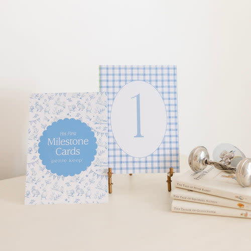 First Year Milestone Cards & Stand - Boy