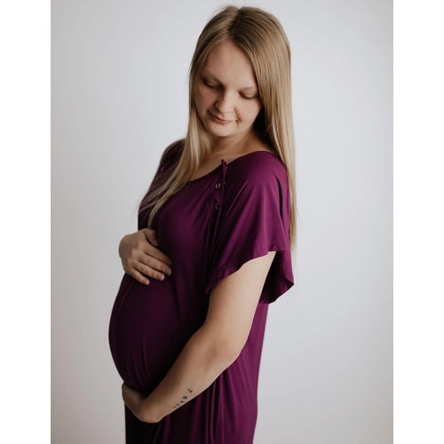 Plum Labor & Delivery Gown | Epidural & Nursing Friendly