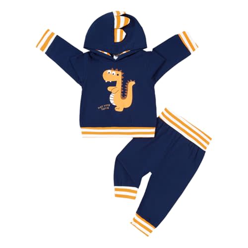 KIMI BEAR Toddler Baby Boys Clothes Long Sleeve Hooded Tops Sweatshirts Pants Outfit Set Boys Fall Winter Spring Outfits