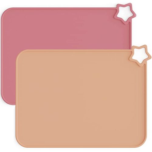Moonkie Silicone Placemat for Babies: Toddler Table Mats for Self-Feeding | BPA-Free Non-Slip Stain-Proof Reusable Heat-Resistant Dishwasher Safe for Restaurant & Travel 2 Packs