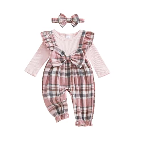 YINGISFITM Newborn Baby Girl Clothes Long Sleeve Romper One Piece Jumpsuit Fall Winter Infant Outfits 0 3 6 9 12 18 Months