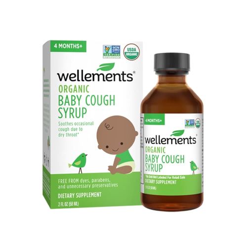 Wellements Organic Daytime Baby Cough Syrup | Soothes Occasional Cough Due to Dry Throat* | 2 Fl Oz, 4 Months +