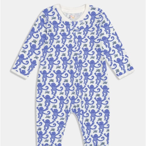 Infant Monkey Zipper Footie