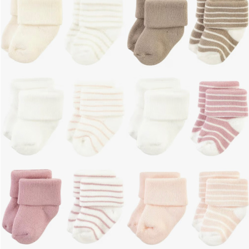 6-12 months: Hudson Baby Baby 8-pack Cotton Rich Newborn and Terry Socks