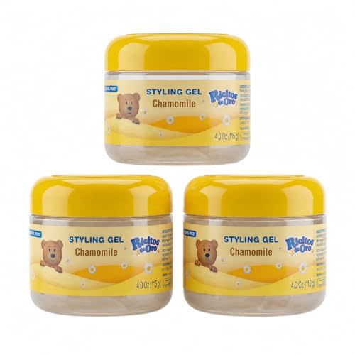 Ricitos de Oro Chamomile Hair Gel, 4.05 oz, 3-Pack | Alcohol Free, Scalp Friendly, Non-Greasy Formula