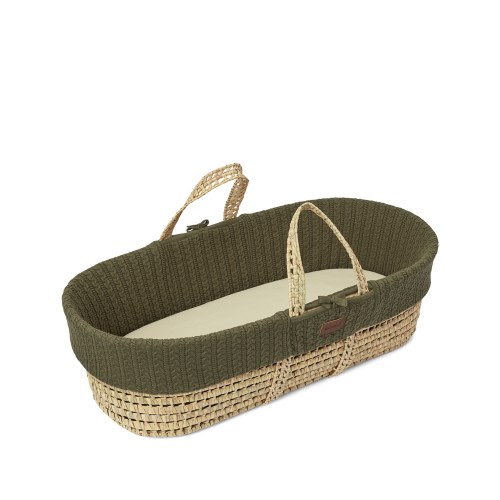 The Little Green Sheep Knitted Moses Basket and Mattress