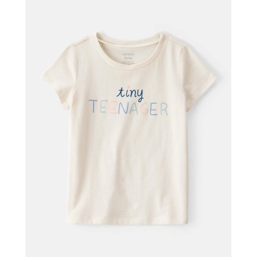 Toddler Girl 'Tiny Teenager' Short-Sleeve Graphic Tee - Cream | Carter's