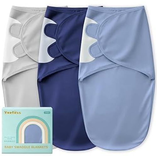Yoofoss Baby Swaddle for Newborns 0–3 Months, Rayon Made from Bamboo Swaddle, Noiseless Closure Swaddle Sack, Soft Breathable & Durable Snug Fit