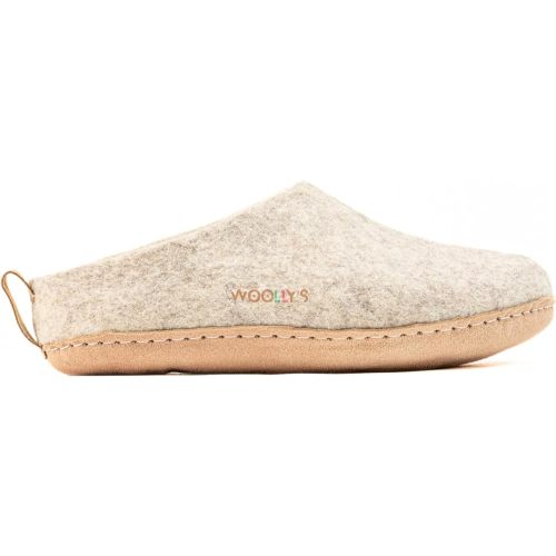 Woolly's Indoor Open Heel Slippers With Leather Sole | Premium New Zealand Wool | Handcrafted with Italian Design | Soft, Breathable & Ordor Free