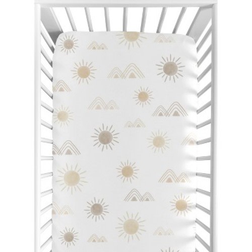 Sweet Jojo Designs Boy or Girl Gender Neutral Unisex Baby Fitted Crib Sheet Desert Sun Beige and Taupe