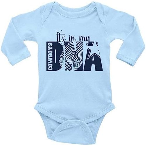 It's in My DNA Cowboys Newborn Playsuit Footed Coverall Baby Crawl Clothes