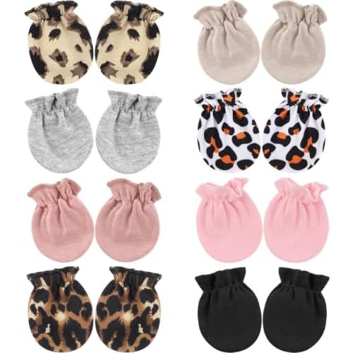 BQUBO Newborn Infant Toddler Mittens No Scratch Cotton Elastic Wrist Gloves Hypoallergenic for 0-6 Months Baby Boys Girls