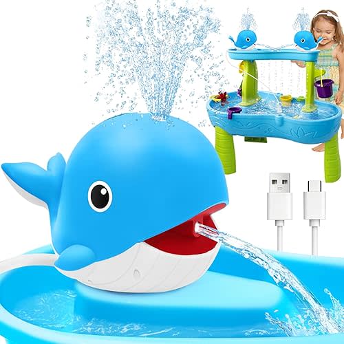 Whale Rechargeable Water Pump for Water Table with Sprinkler, Purple
