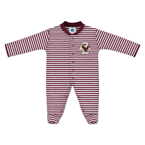 Boston College Eagles Striped Footed Romper | College Baby