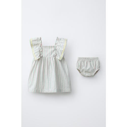 WAVY TRIM DRESS AND PANTY - Sea green | ZARA United States