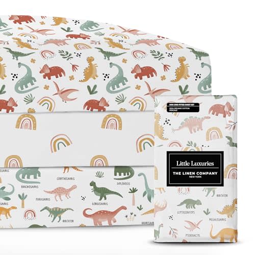 100% Organic Cotton Mini Crib Sheets (3-Pack) - GOTS Certified - Breathable Pack n Play Sheets Fitted - Double-Elastic for Secure Fit, Extra Protection for Your Baby - Gender-Neutral Prints (27"x39")