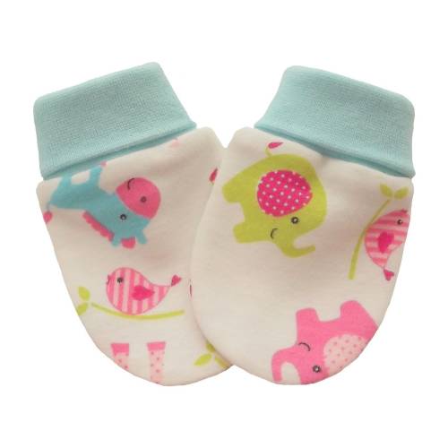 Organic Cotton Baby Mittens: Anti-Scratch Cartoon Print Gloves