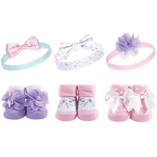 Hudson Baby® 6-Piece Unicorn Headbands and Socks Set in Purple