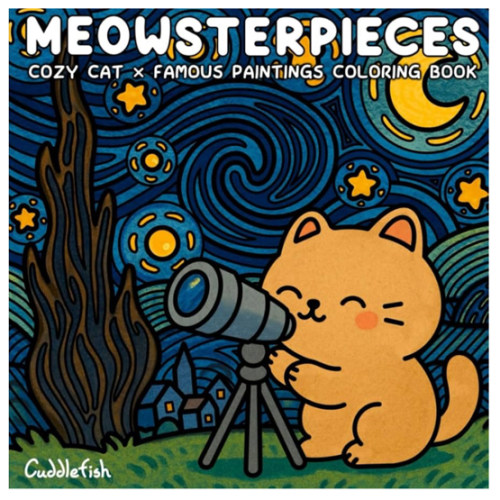 Meowsterpieces: Cute and Comfy Square Whimsical Art Therapy Coloring Book of Famous Paintings for Adults and Teens – Cozy Cat Moments in Bold and Easy ... Relief (Hygge Moments Easy Art Therapy)
